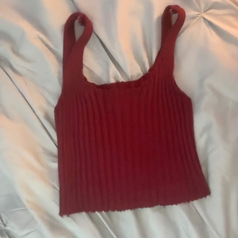 Dark Red/Maroon Cropped Tank Top